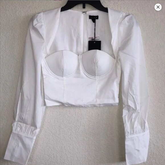 NBD 4Fia Long Sleeve Top in White, NWT, Size XS - Picture 2 of 7